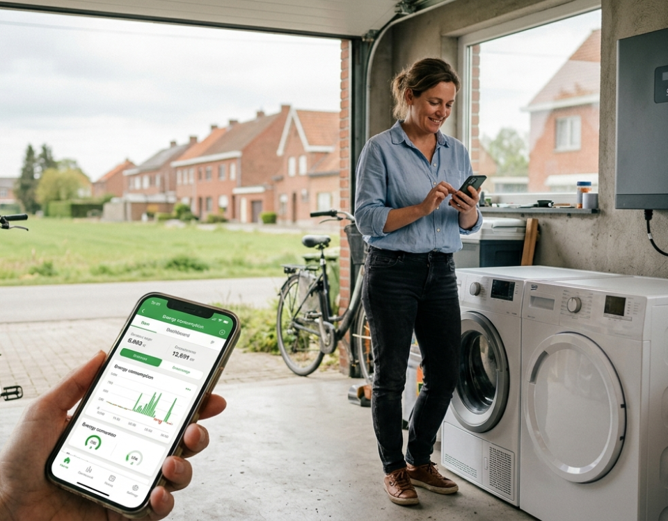 Energiemanagementsysteem dat zonnepanelen, thuisbatterij en laadpaal van een woning slim aanstuurt
