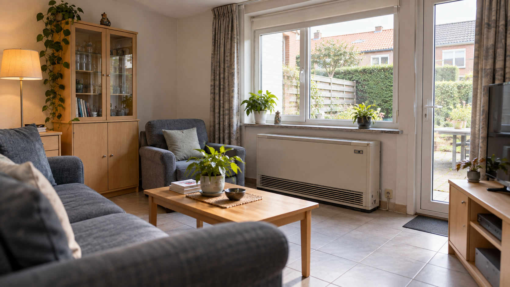 Oude accumulatiekachel in woning